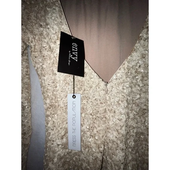 DRESS THE POPULATION Emery Sequin Scoop Back Dress - Picture 4 of 6